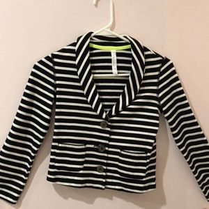 A button up striped sweater